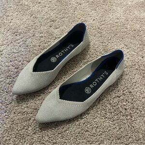 Rothy’s The Point Flats Flax Birdseye Gray Women’s Size 7.5